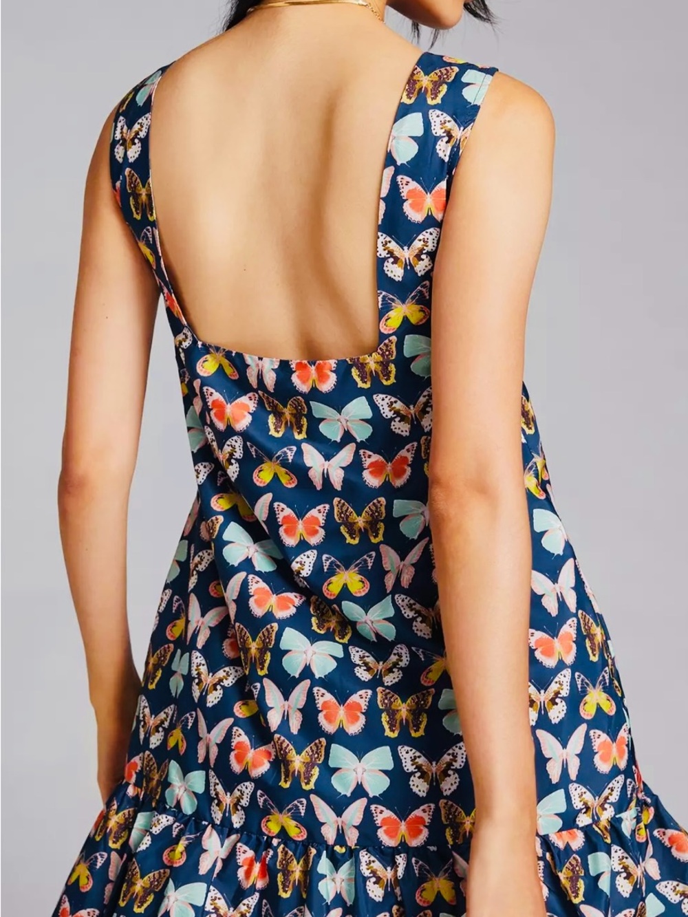 Anthropologie Maeve Butterfly Print Navy Dress - Size 0P - Mint condition - Picture 2 of 6